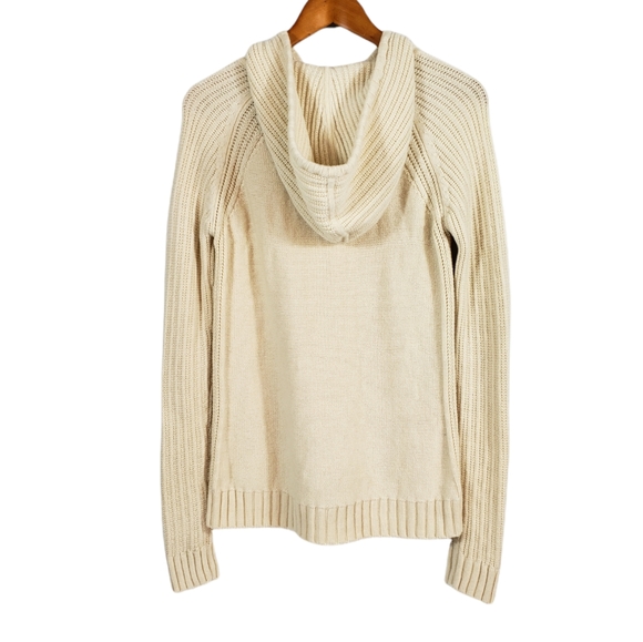 Athleta Cable Knit Cold Spell Extra Fine Merino Wool Hoodie Active Swester Sz S - Picture 3 of 15